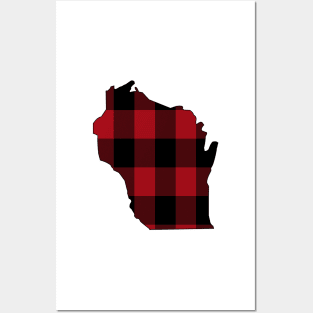 Wisconsin in Red Plaid Posters and Art